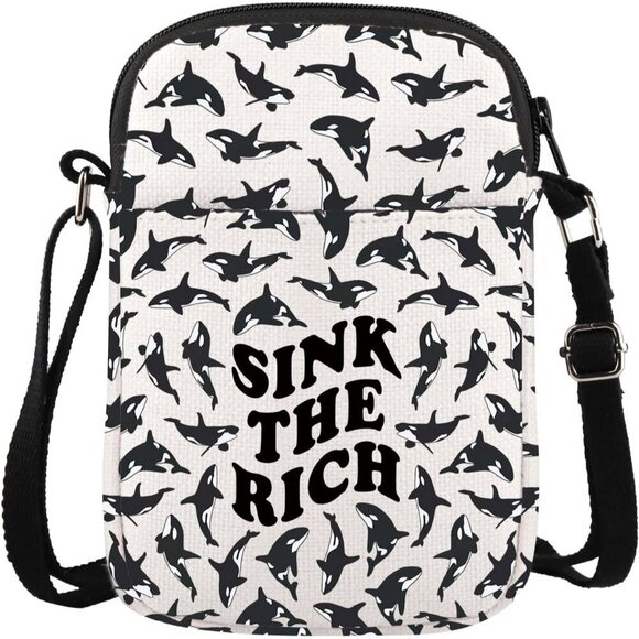 Handbags - Small Canvas Crossbody Bag Orca Whale Gift for Animal Lovers Perfect for Daily U